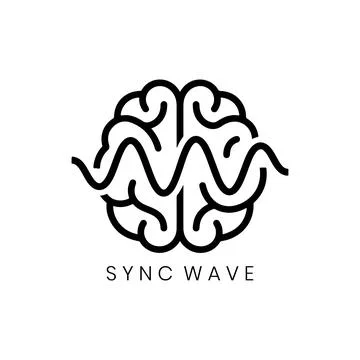 Brainwave Sync Logo Design with Circular Neural Waves Stock Illustration