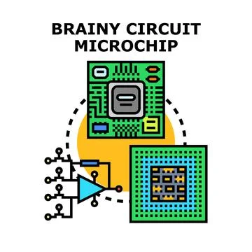 Brainy circuit microchip development for computational intelligence Stock Illustration