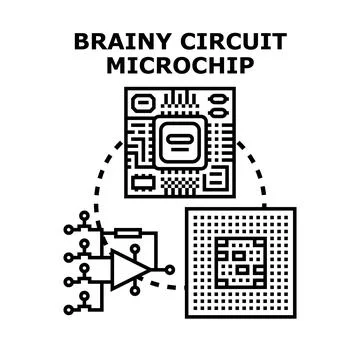 Brainy circuit microchip development for computational intelligence Stock Illustration