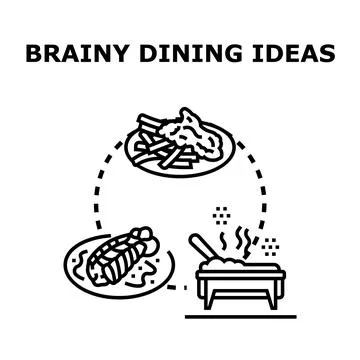 Brainy dining ideas concept illustration Stock Illustration