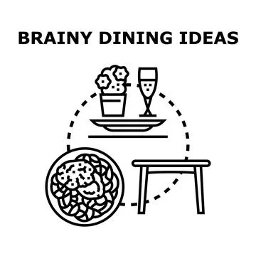 Brainy dining ideas concept for smart eating Stock Illustration