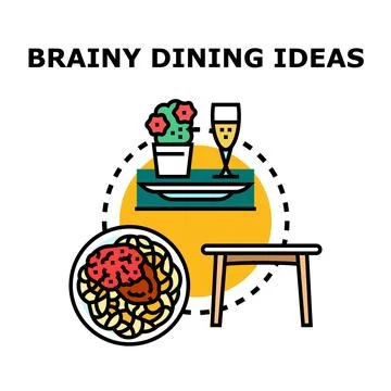 Brainy dining ideas concept for smart eating Stock Illustration