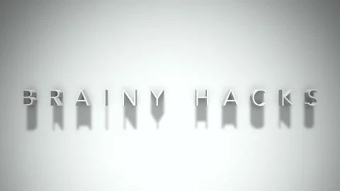 Brainy hacks 3D title animation white text on a white background Stock Footage 299701868