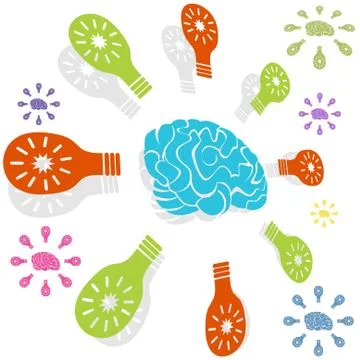 Brainy idea circle Stock Illustration