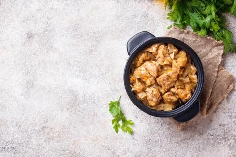 Braised cabbage with a meat Stock Photos