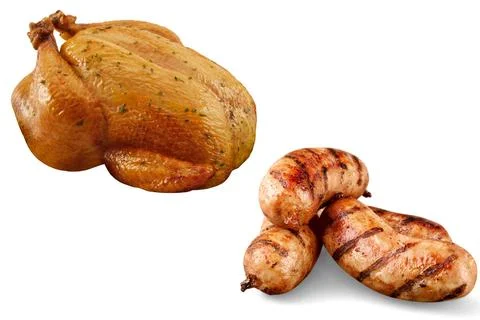 Braised Chicken on white background Stock Illustration