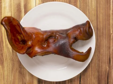 Braised pig head Stock Photos