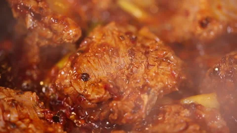 Braised pork chops with brown sauce (1) Stock Footage 202234819