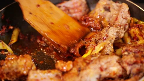 Braised pork chops with brown sauce (5) Stock Footage 202234833