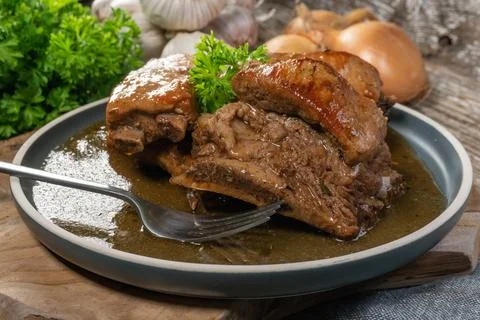 Braised pork ribs. Stock Photos