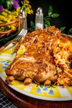 Braised pork ribs. Stock Photos