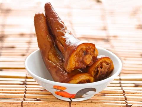 Braised pork tail Stock Photos