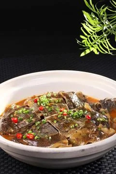 Braised soft-shell turtle in a claypot Stock Photos