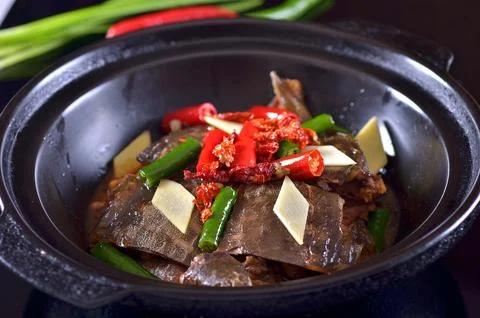 Braised soft-shell turtle in a claypot Stock Photos