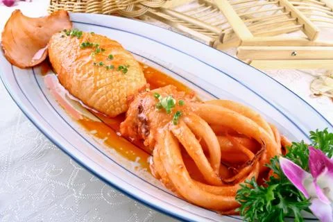 Braised squid Stock Photos