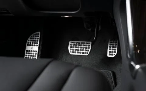 Brake and accelerator pedal of automatic transmission car Stock Photos