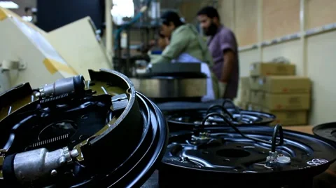 Brake Assembly Line Stock Footage 7729139
