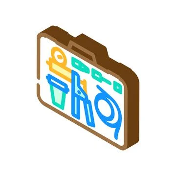 Brake bleeder kit isometric icon vector illustration Stock Illustration