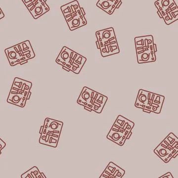 Brake bleeder kit line vector seamless pattern 스톡 일러스트