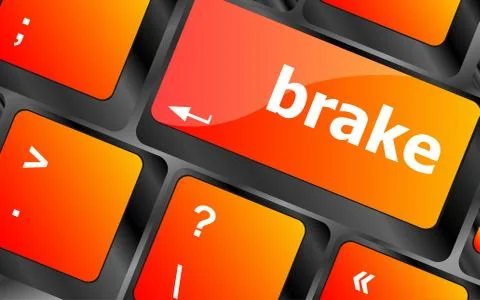 Brake button on computer pc keyboard key Stock Illustration