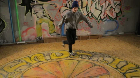 Brake Dancer head spinner Stock-Footage 4306688