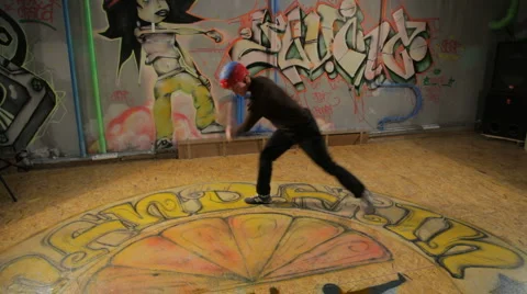 Brake Dancer head spinner Stock-Footage 4308722