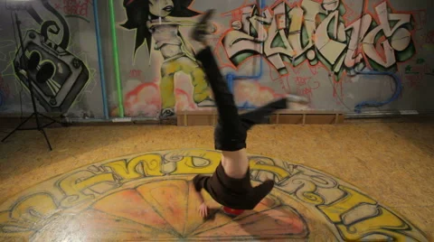 Brake Dancer head spinner Stock-Footage 4311565