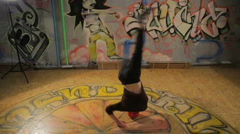 Brake Dancer head spinner Stock-Footage 4312380