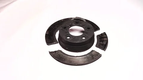 Brake disc broke due to overheating in the car Stock Footage 248418260