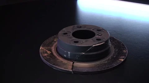 Brake disc broke due to overheating in the car Stock Footage 248418280