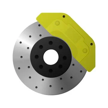 Brake disc, caliper, pad. Stock Illustration