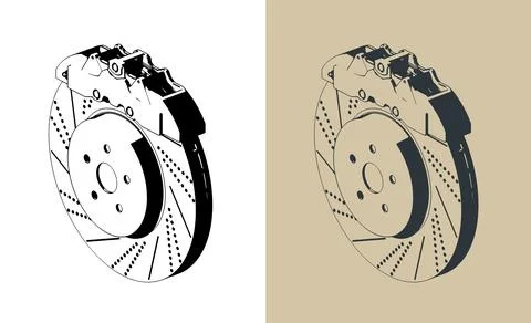Brake disc illustrations Stock Illustration