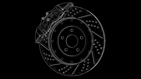 Brake disc outline Stock Footage 106384695