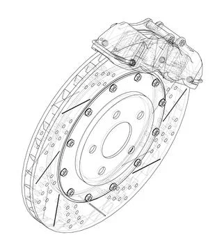 Brake disc outline Stock-Illustration