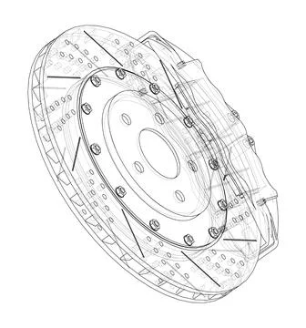 Brake disc outline. Vector Stock Illustration