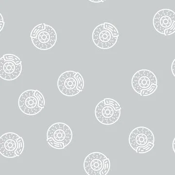 Brake disk car line vector seamless pattern 스톡 일러스트