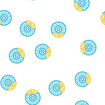 Brake disk car vector seamless pattern Stock Illustration