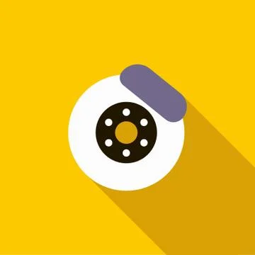 Brake disk icon, flat style Ilustración de archivo