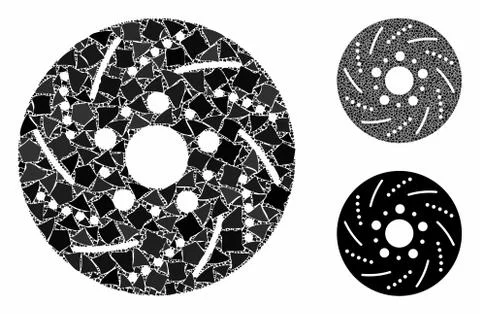 Brake disk Mosaic Icon of Bumpy Elements Illustrazione stock