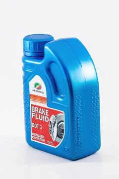 A brake fluid DOT 3 isolated on white background Stock Photos