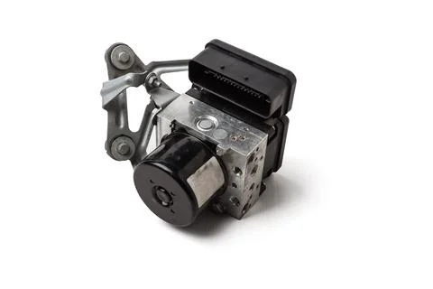 Brake fluid pump control unit for distributing braking force to different whe Stock Photos