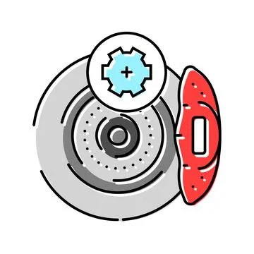 Brake pad replacement car mechanic color icon vector illustration Stock Illustration