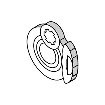 Brake pad replacement car mechanic isometric icon vector illustration Stock Illustration
