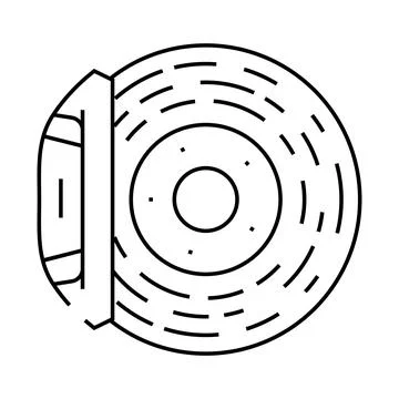 Brake pad replacement car mechanic line icon vector illustration Stock Illustration