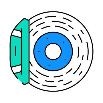 Brake pad replacement car mechanic icon color illustration Stock Illustration