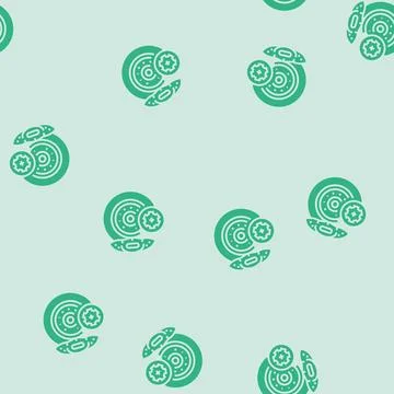 Brake pad replacement car mechanic glyph seamless pattern Illustrazione stock