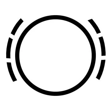 Brake pad warning light car indicator of brake pads worn black silhouette Stock Illustration