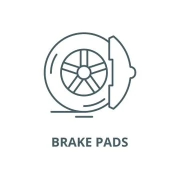 Brake pads vector line icon, linear concept, outline sign, symbol Stock Illustration