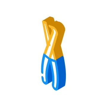Brake spring plier isometric icon vector illustration Illustration