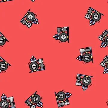 Brake testing aircraft vector seamless pattern 스톡 일러스트